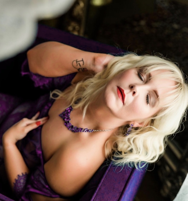 Michelle Sevier resting peacefully, eyes closed