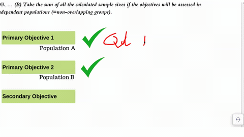 Sample size, two objectives