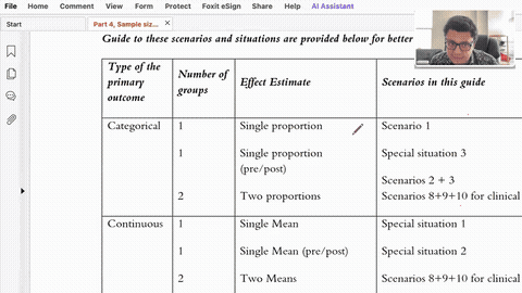 Choosing the sample-size scenario