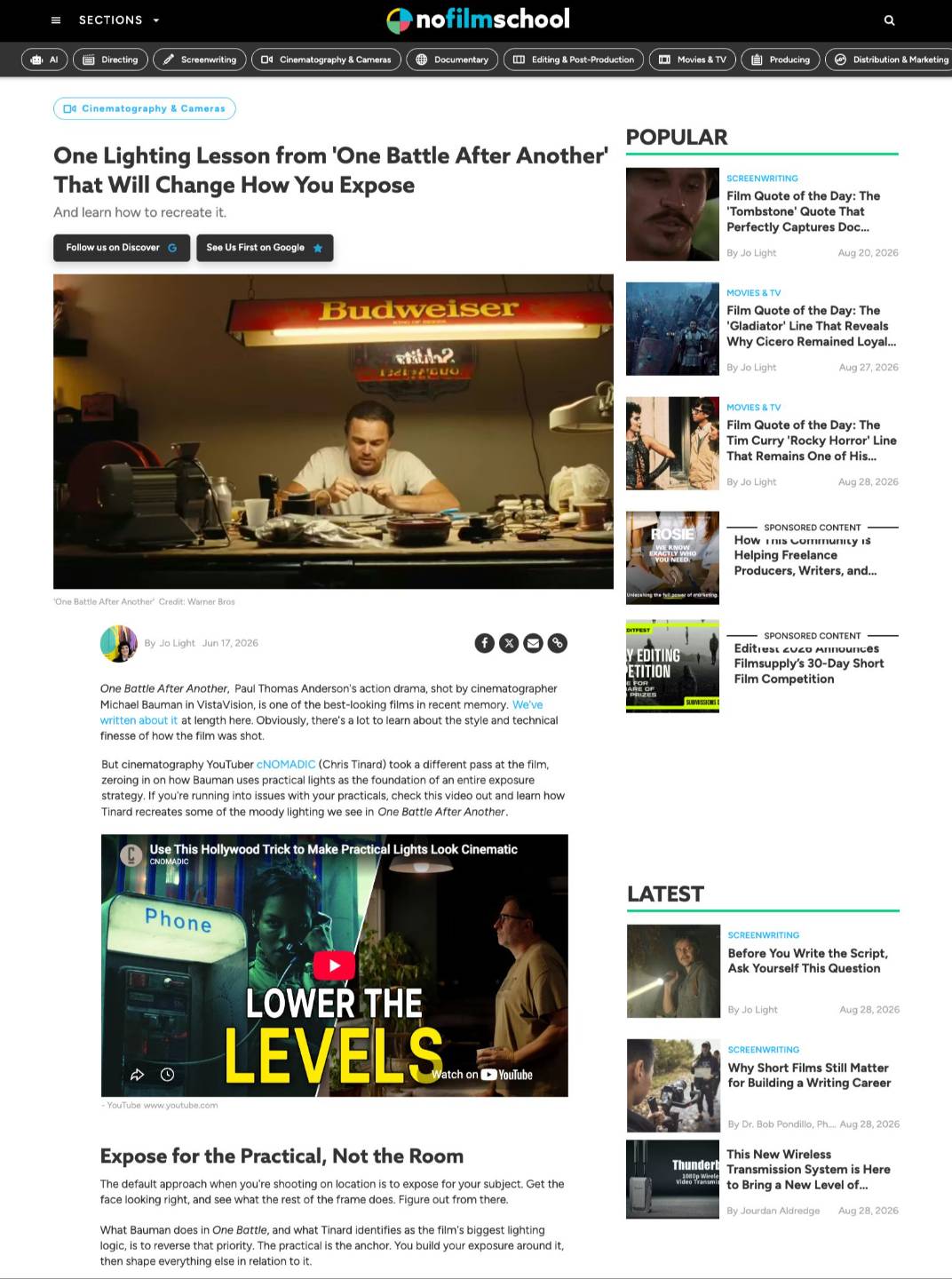 No Film School article featuring cNOMADIC