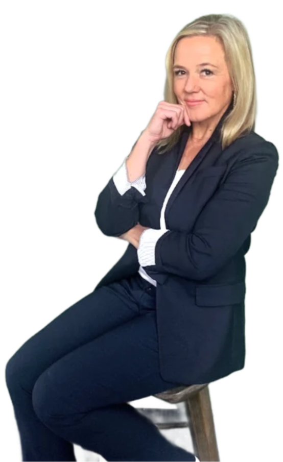 Heather Staker on a chair