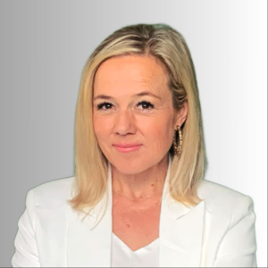 Heather Clayton Staker in white jacket