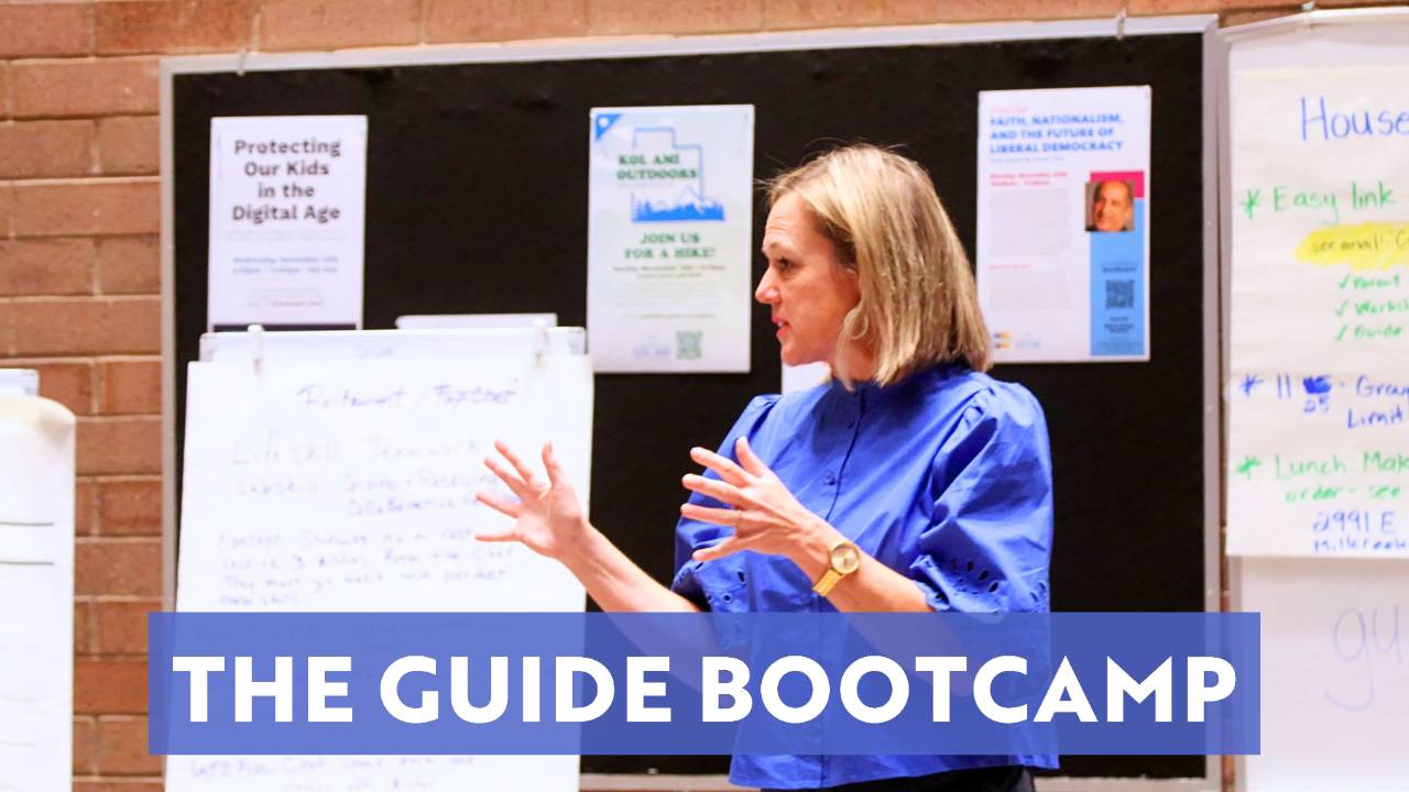 Heather Staker leading a guide training workshop
