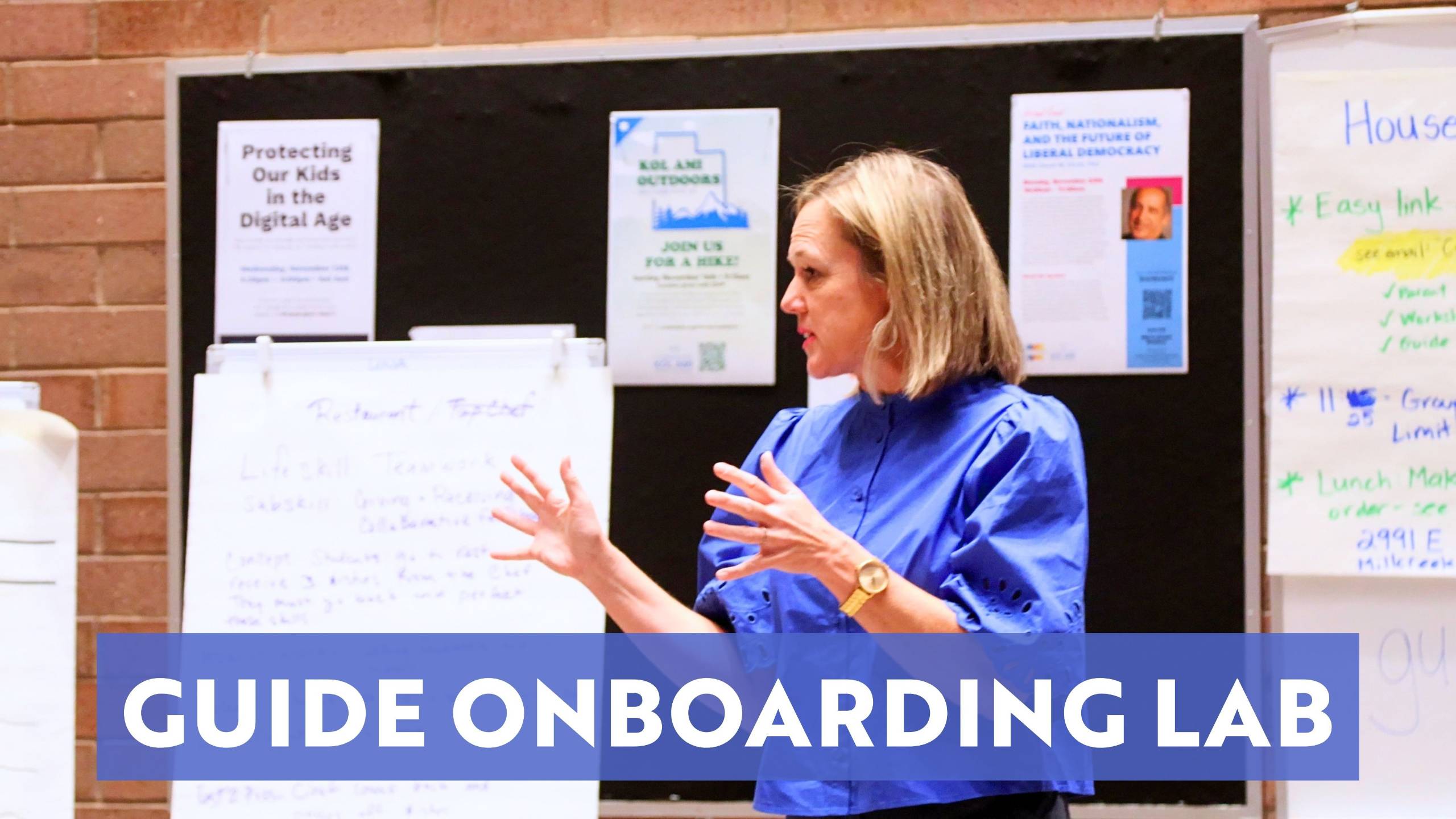 Heather Staker leading a guide training workshop