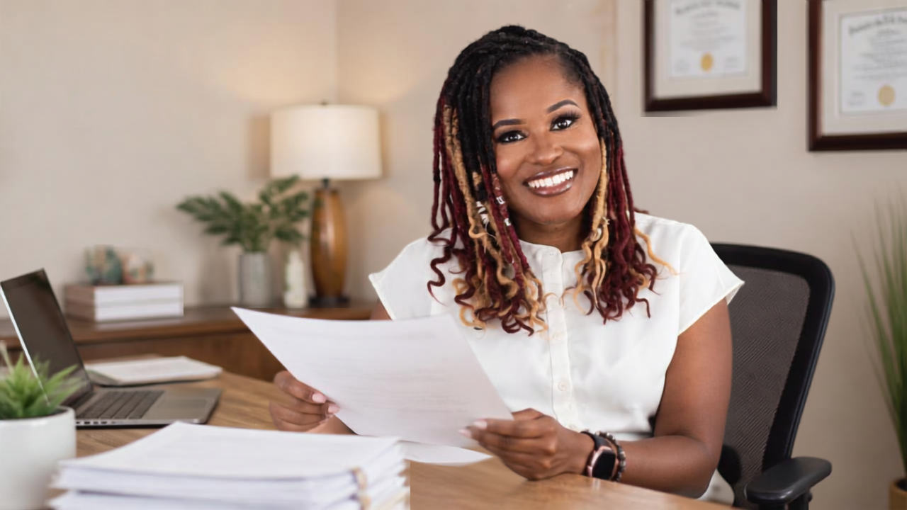 Therapist writing a confident progress note