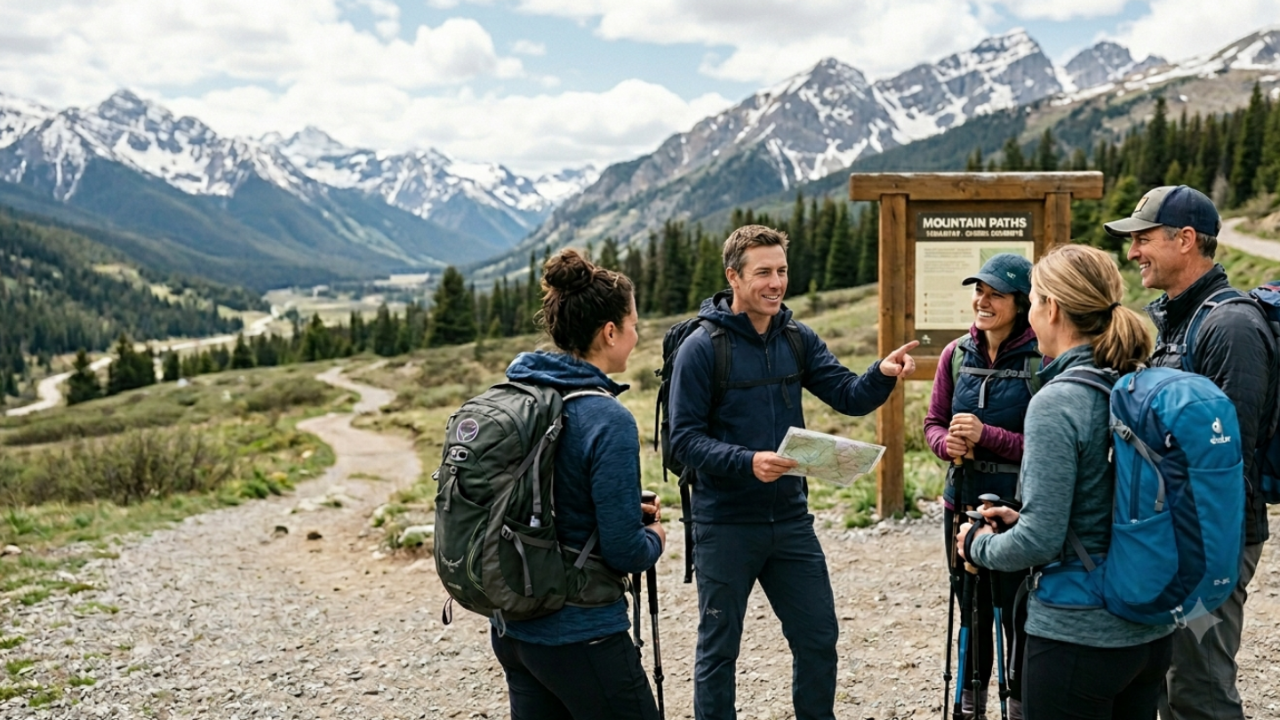 Colby Brokvist conducting adventure travel guide staff training