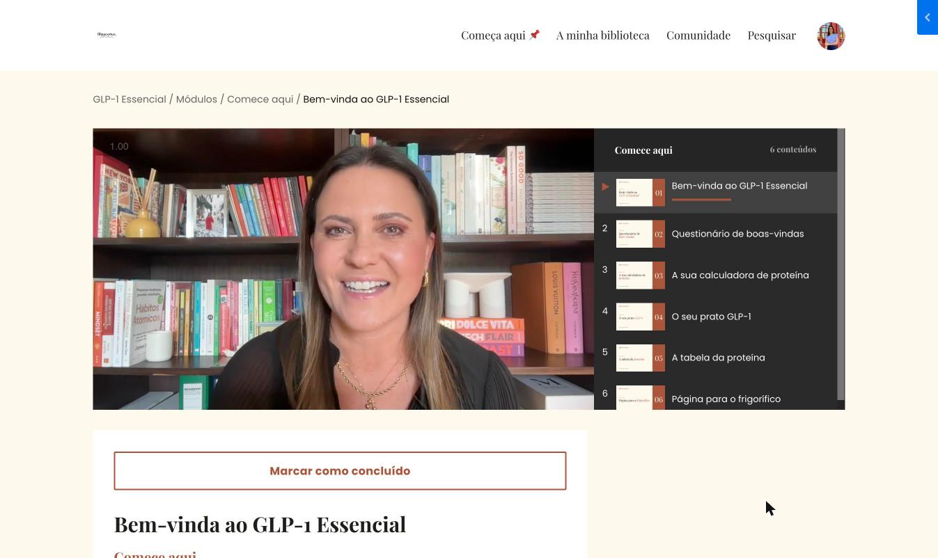 Vídeo de boas-vindas da Dra. Filipa Cortez na área de membros