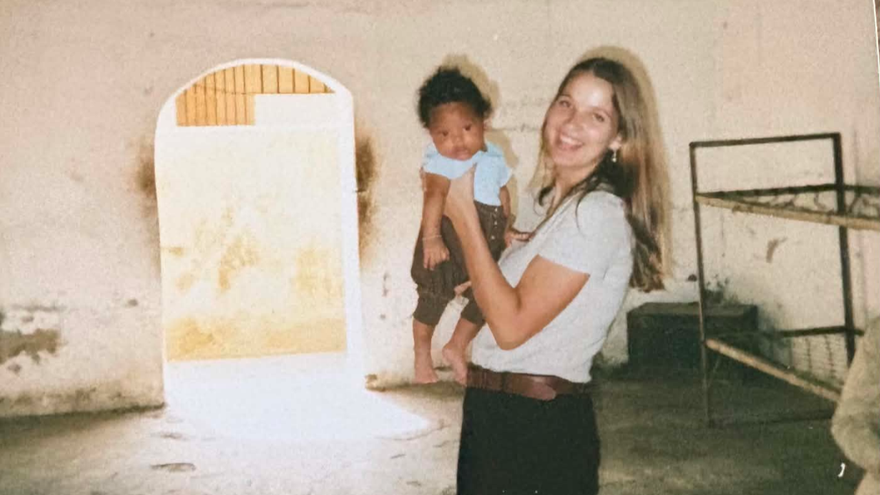 Norwegian writer Ingvill Konradsen with her newborn son inside the prison in Haiti where her husband was held — a scene from the screenplay developed at Aurora, a writers retreat for film and TV writers in Senja, Northern Norway