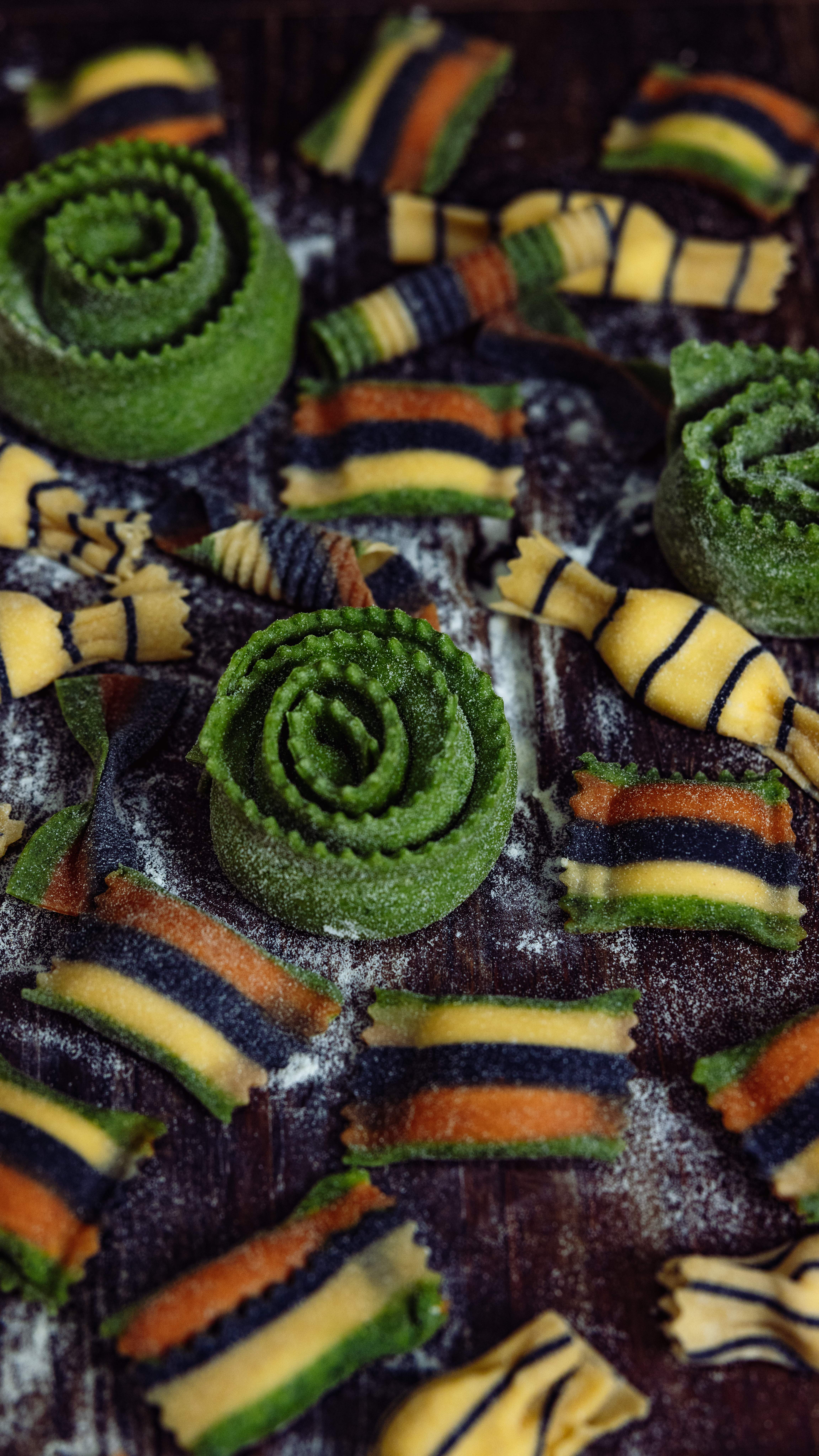 Colorful handmade ravioli by Olga