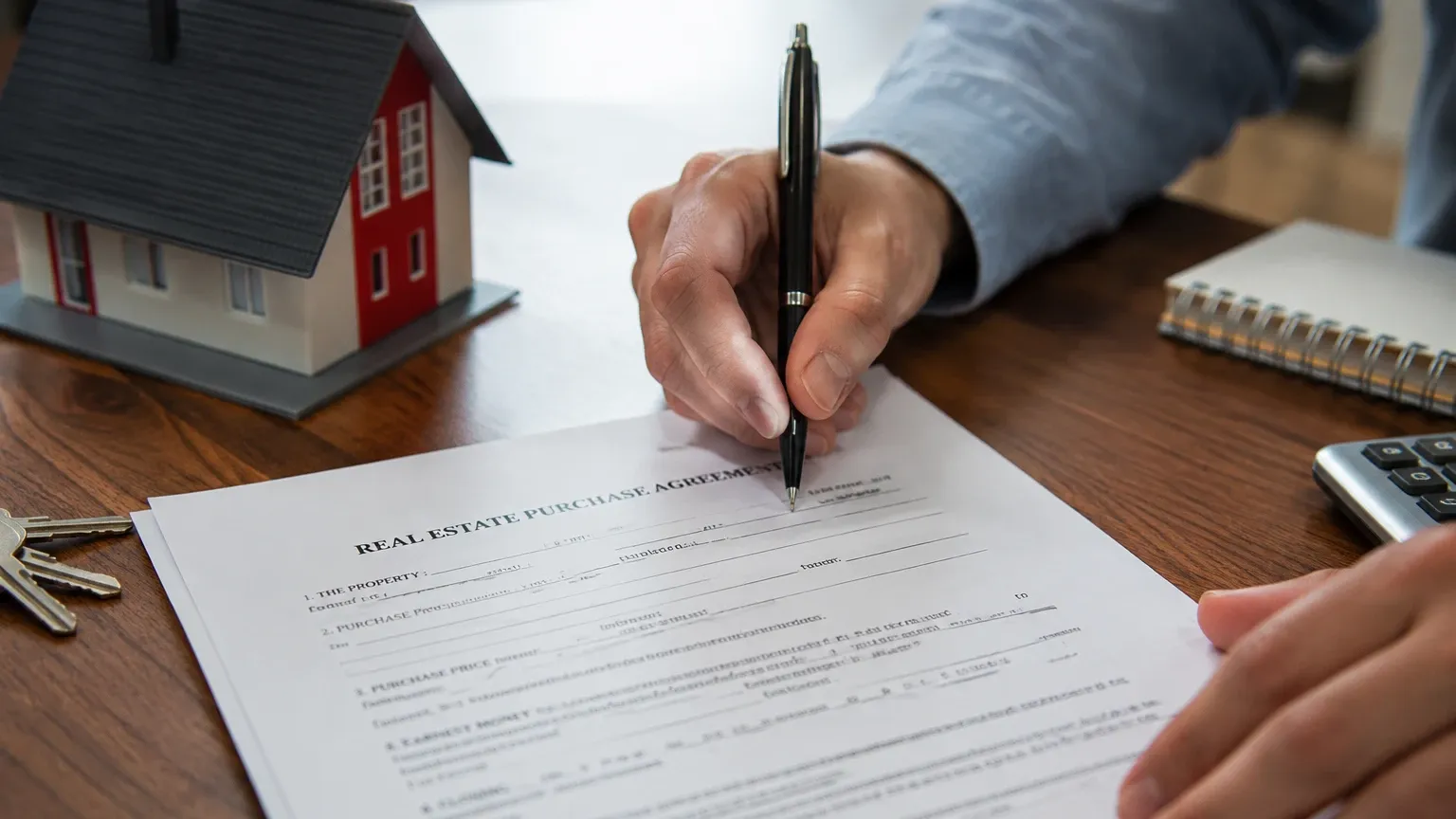 Person signing real estate contract
