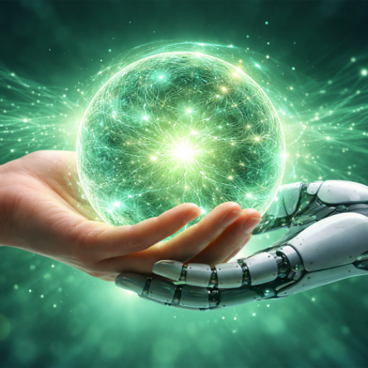 Imagen union de manos tecnología con humanidad