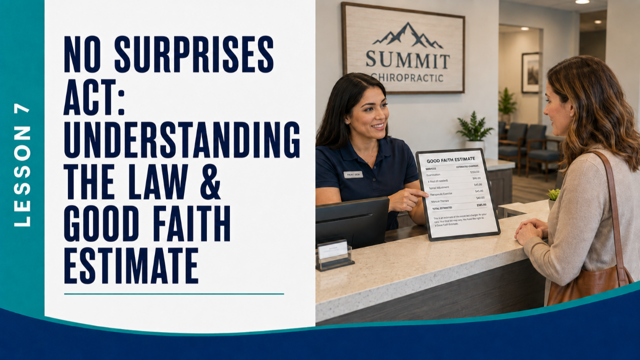 Lesson 7: No Surprises Act: Understanding the Law & Good Faith Estimate