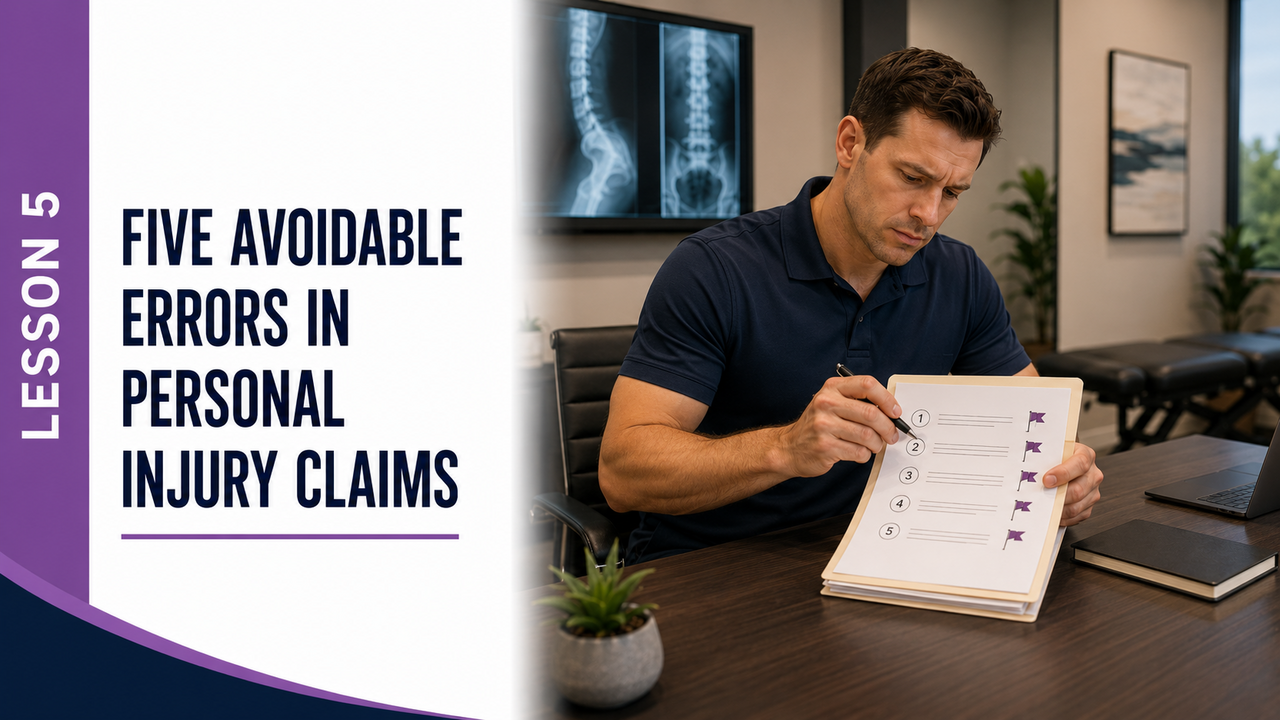 Lesson 5: Five Avoidable Errors in Personal Injury Claims