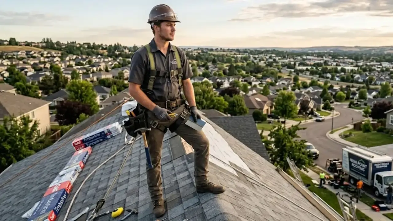 A roofing apprentice thinking about his career