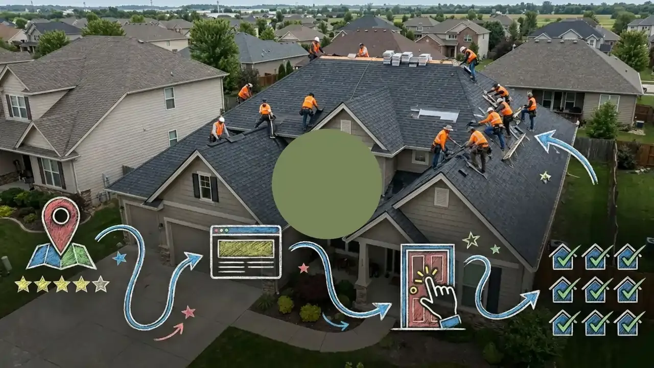 A timeline that shows what you should do to get your first roofing client