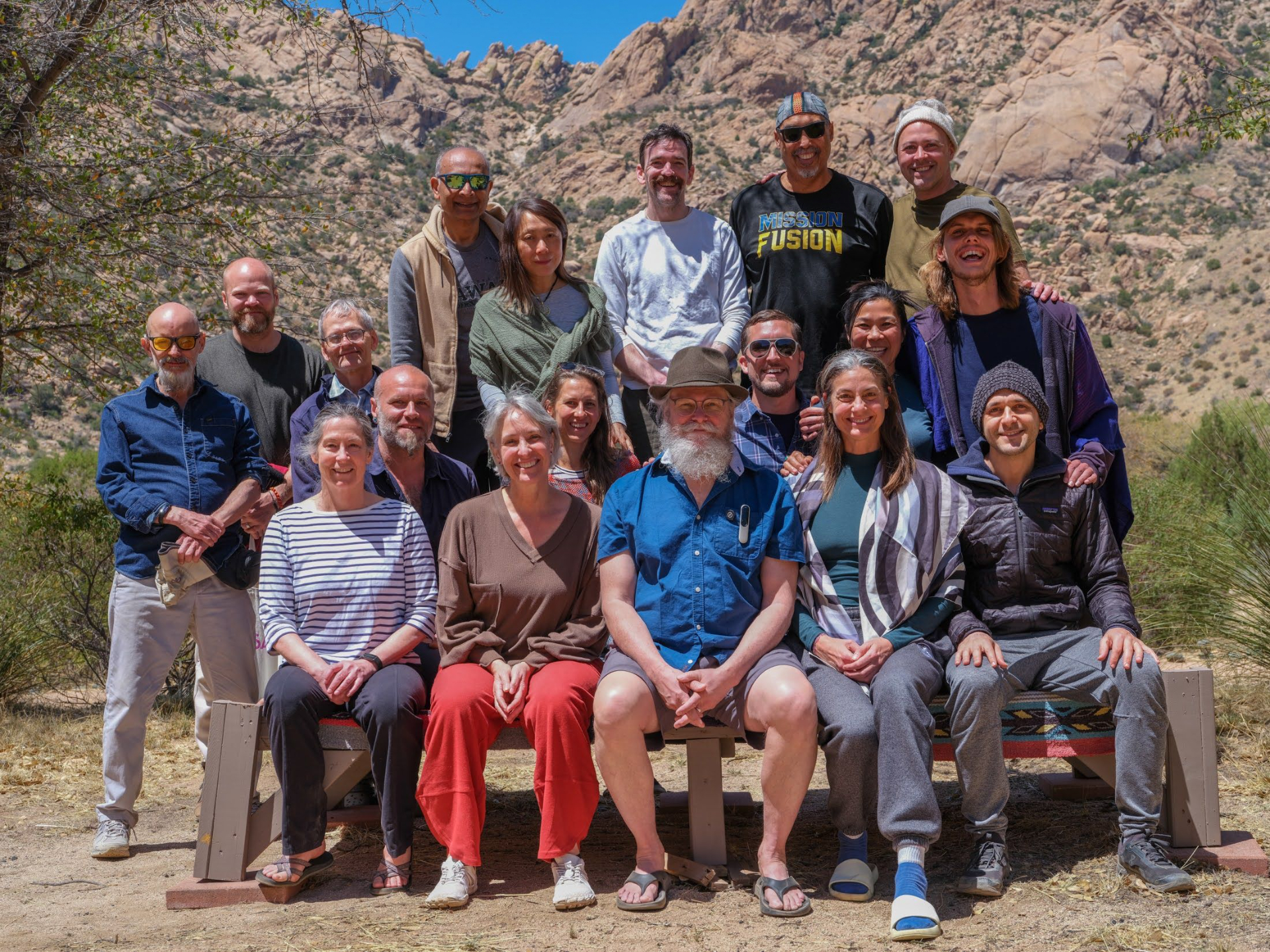 2024 Retreatants with Har-Prakash and Shinzen, Dharma Treasure, Arizona.