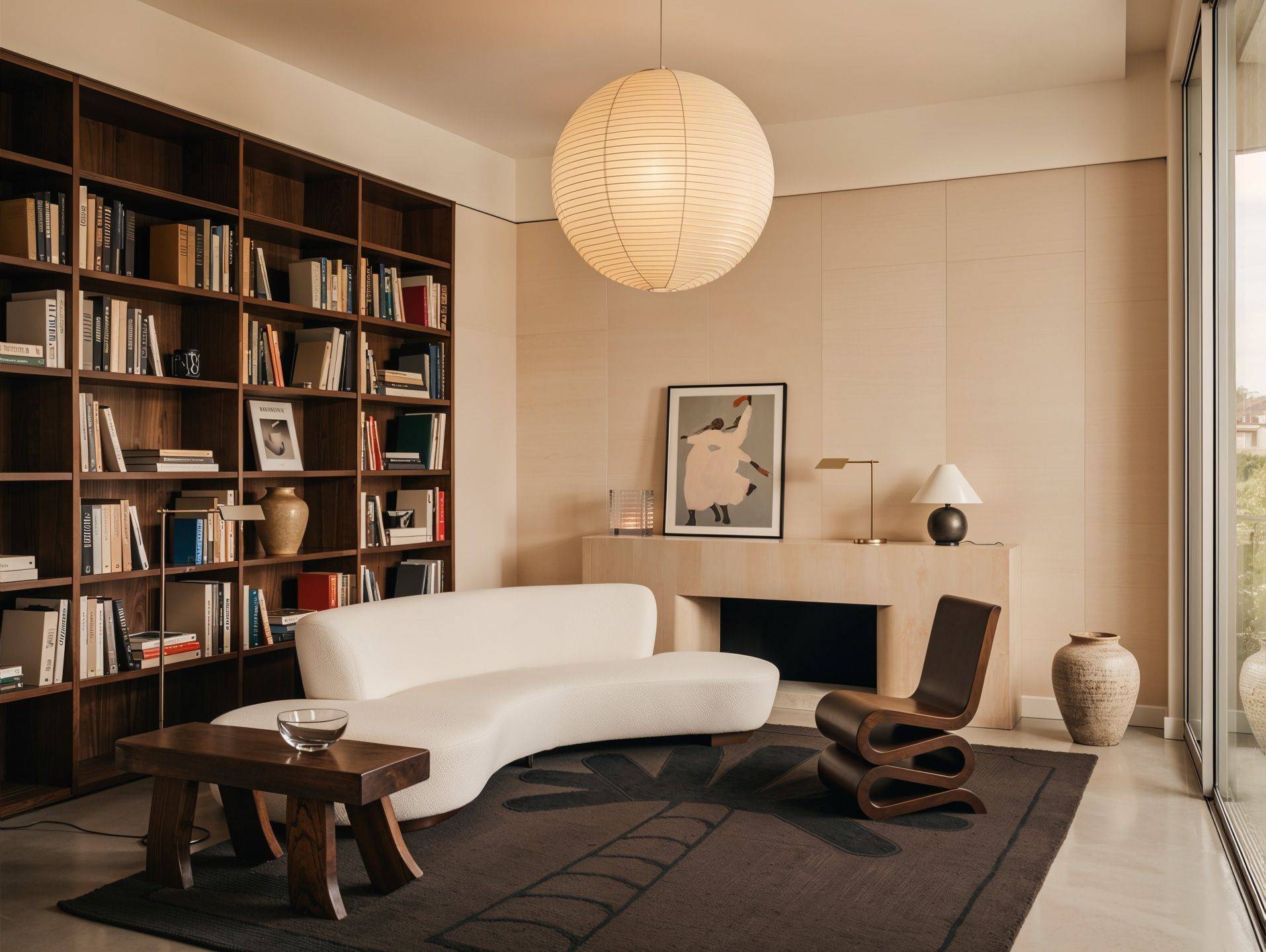 A beautiful interior design made with AI. In our online courses, learn how to use AI as a designer and an architect. 