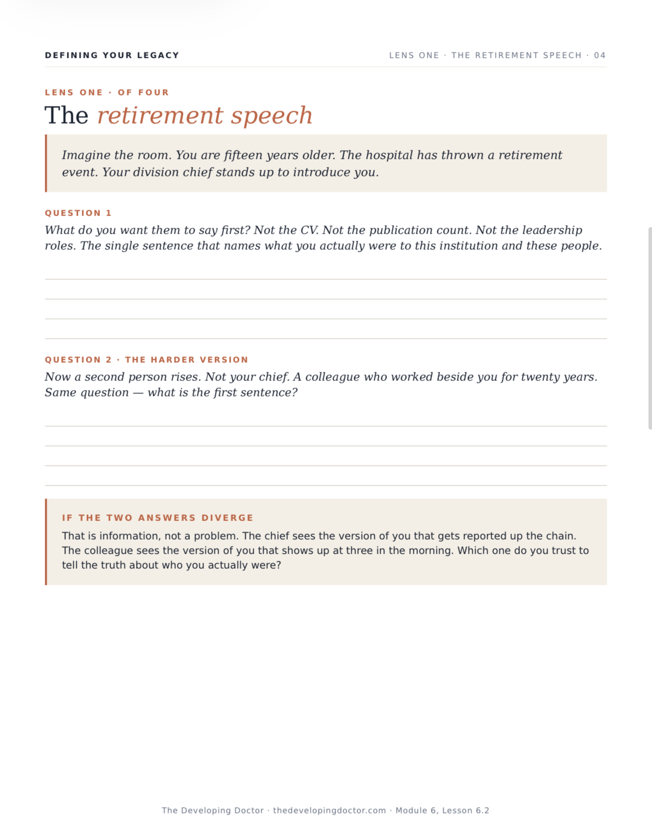 Defining Your Legacy — worksheet 6.2 preview
