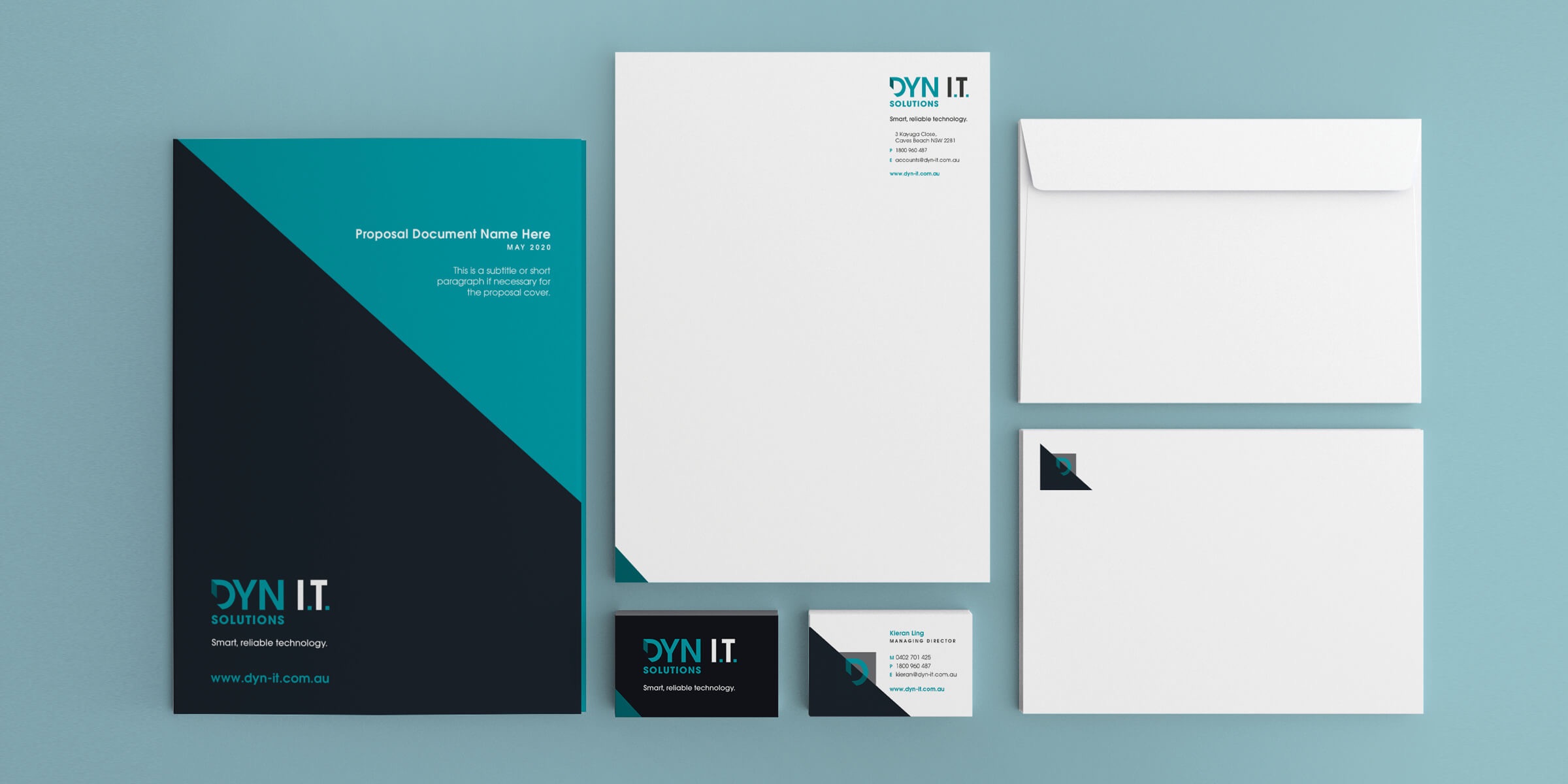 DYN IT stationery design