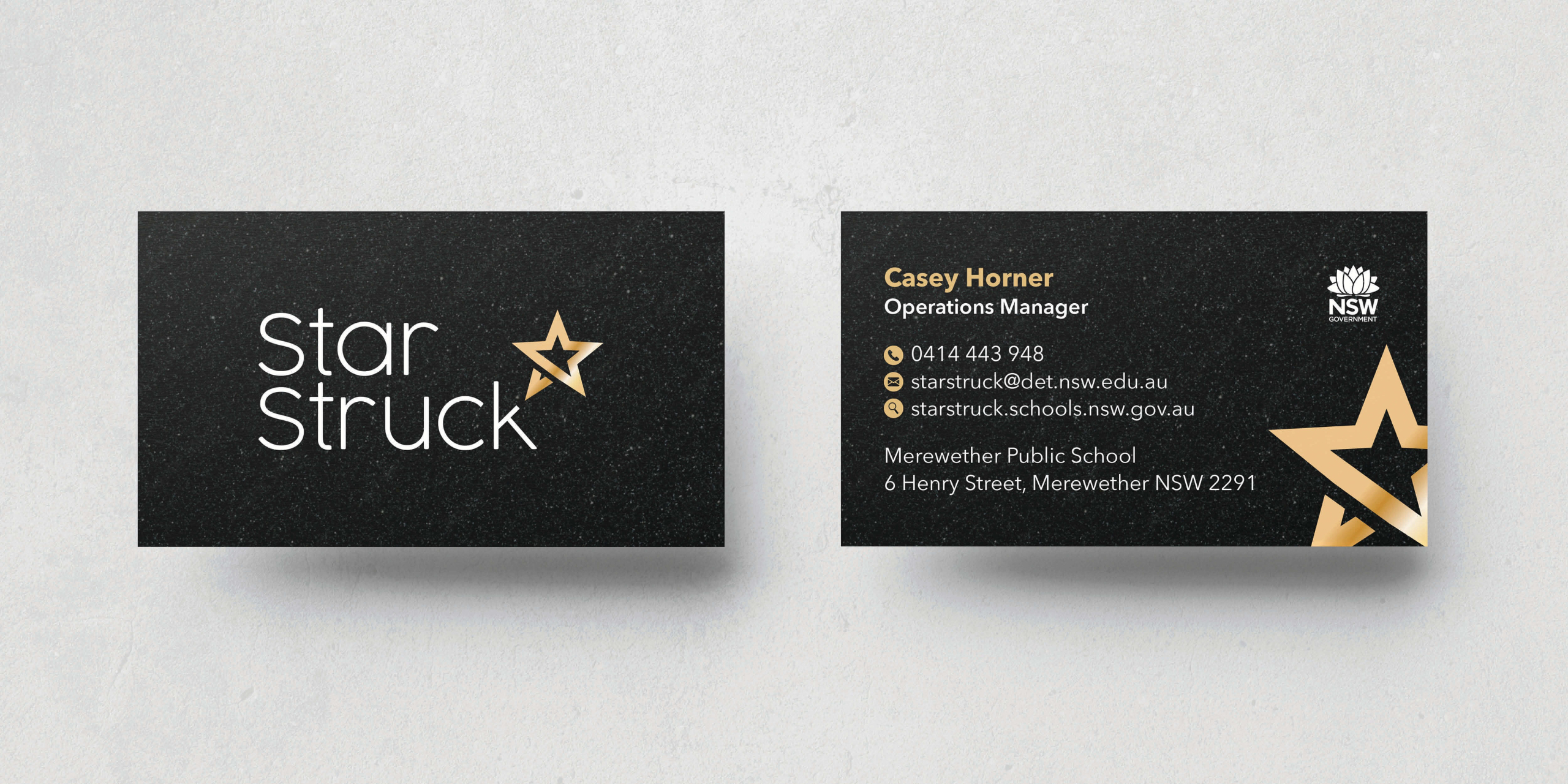 Star Struck Business Card with new logo design and printing