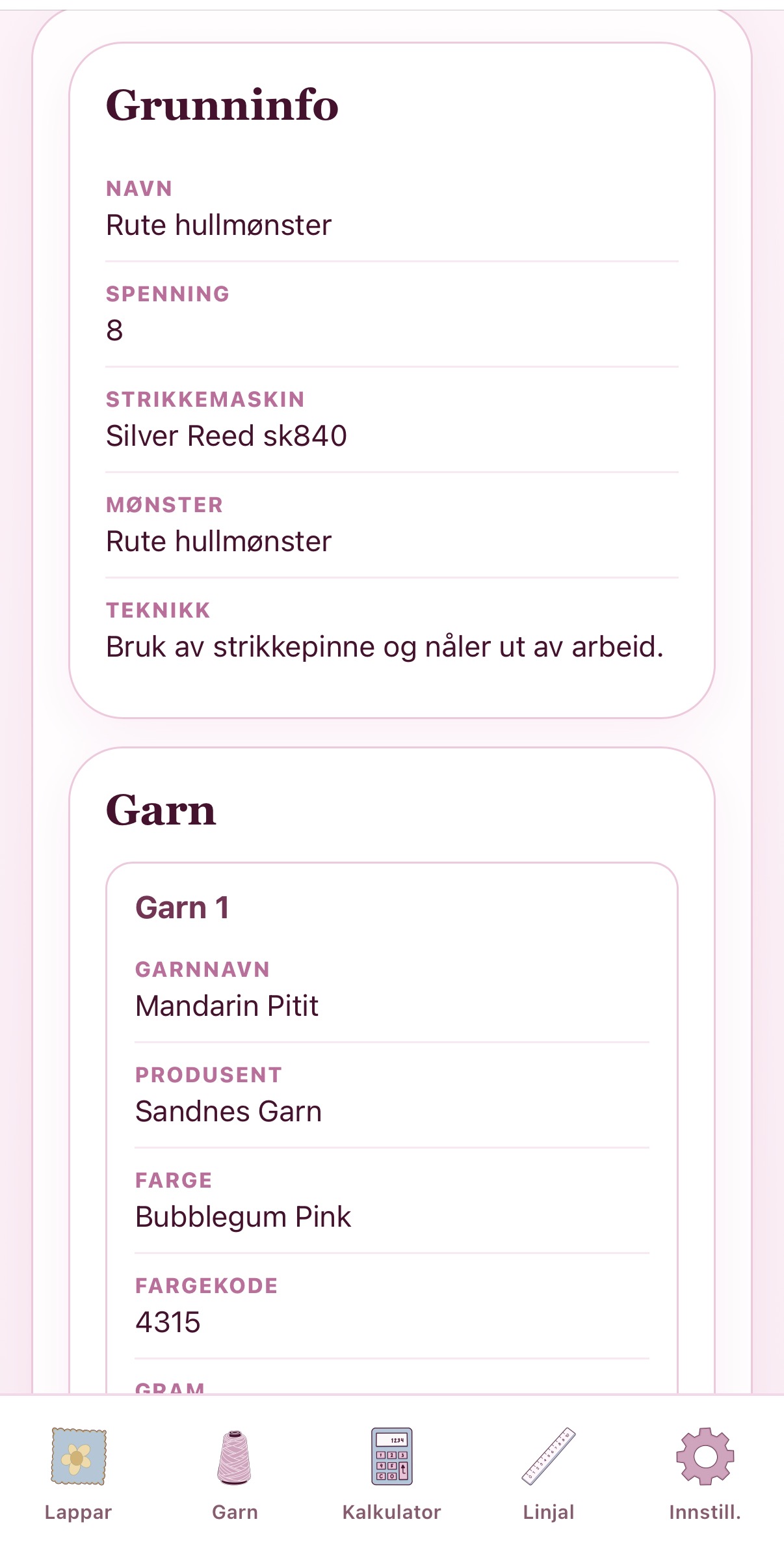 Et garn i garnlageret