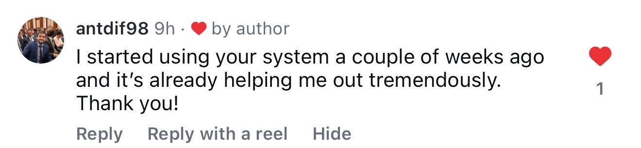 Comment from antdif98 saying the system is already helping tremendously