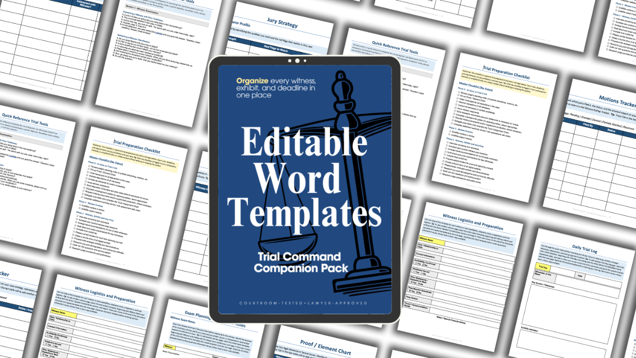Trial Command® Editable Word Template Pack