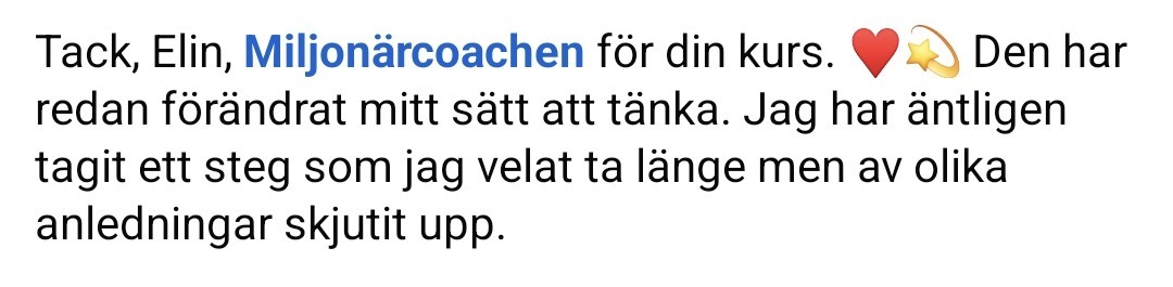Skärmdump: Linda, deltagare