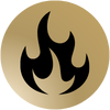 Goldenes Feuersymbol, um zu lernen, wie man meditiert