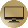 Goldenes Computersymbol haben Sie eine technische Frage zur Website?