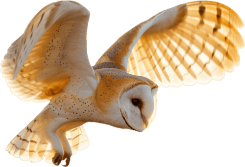 Schleiereule im Flug