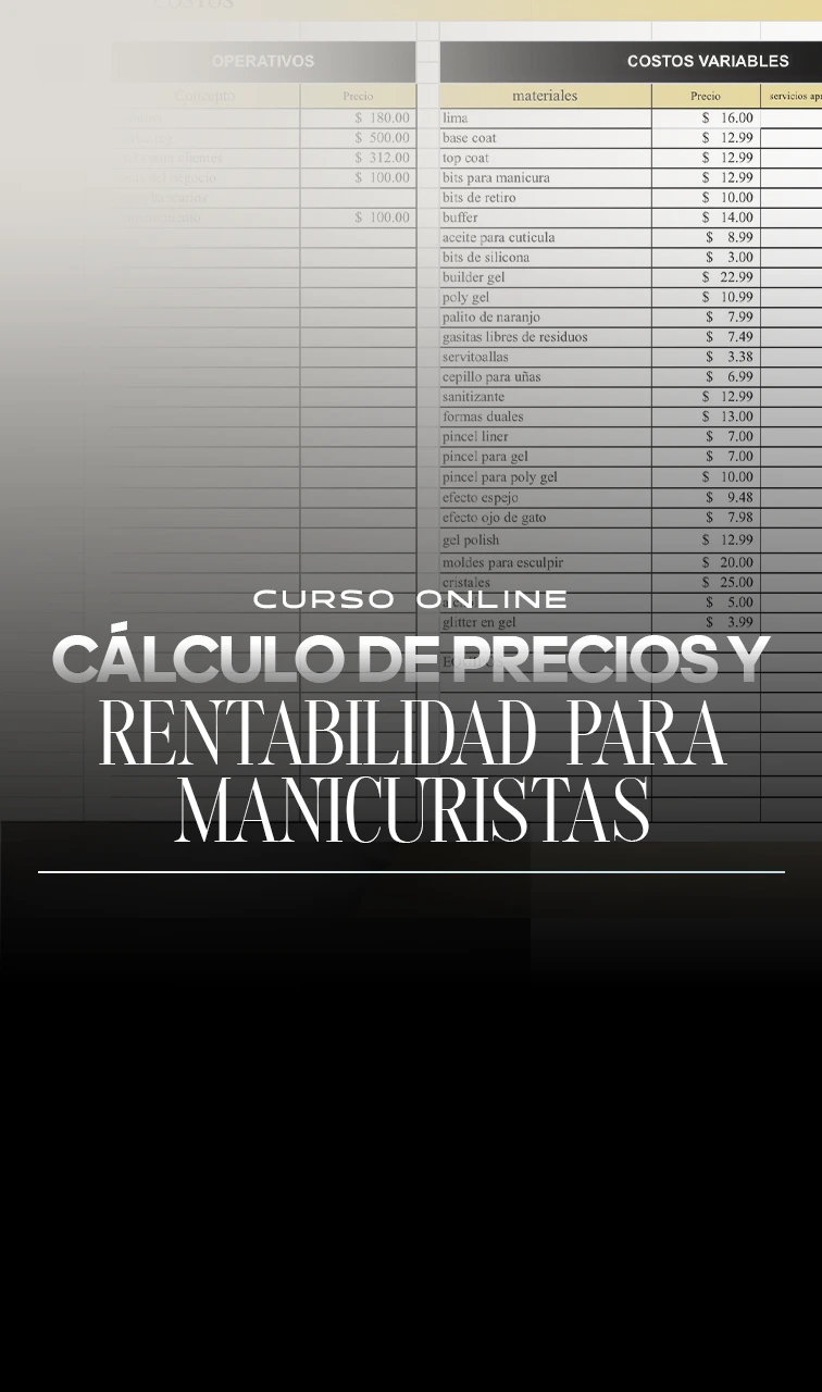 Cálculo de precios y rentabilidad para manicuristas