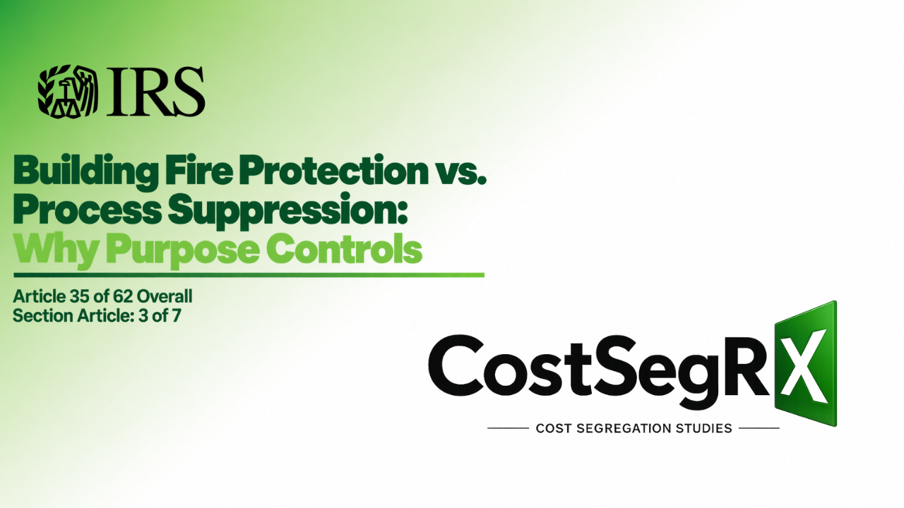 Commercial fire protection systems showing the difference between building-wide protection and process-specific suppression for equipment hazards