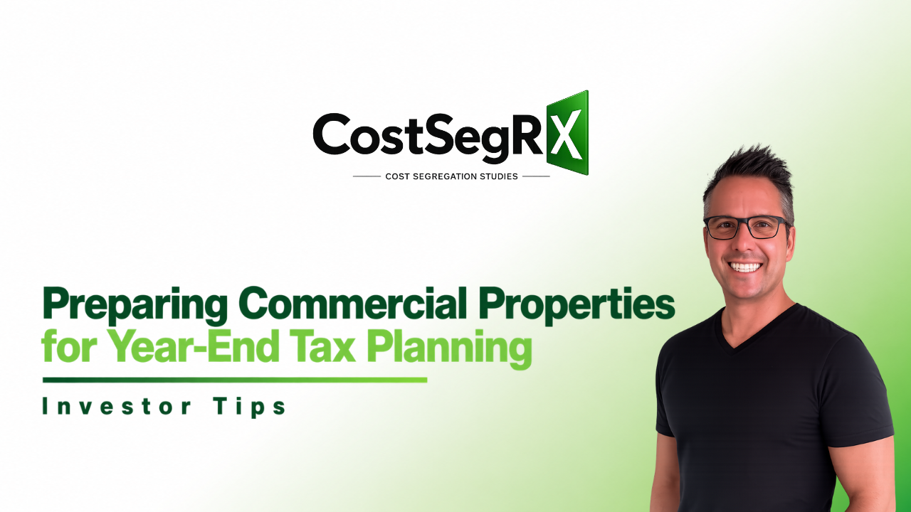Commercial property owner reviewing project records and documentation for year-end tax planning