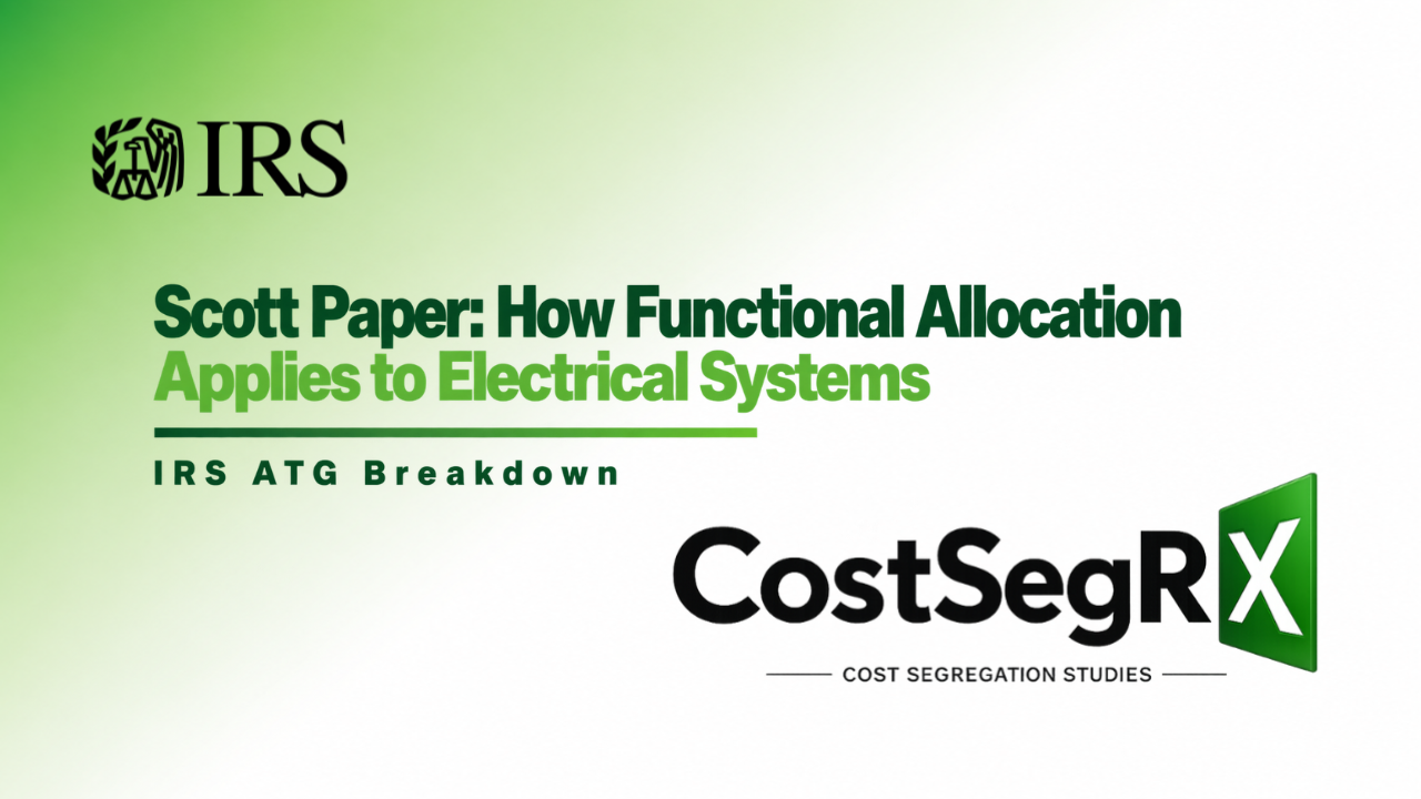 Scott Paper cost segregation functional allocation of electrical systems