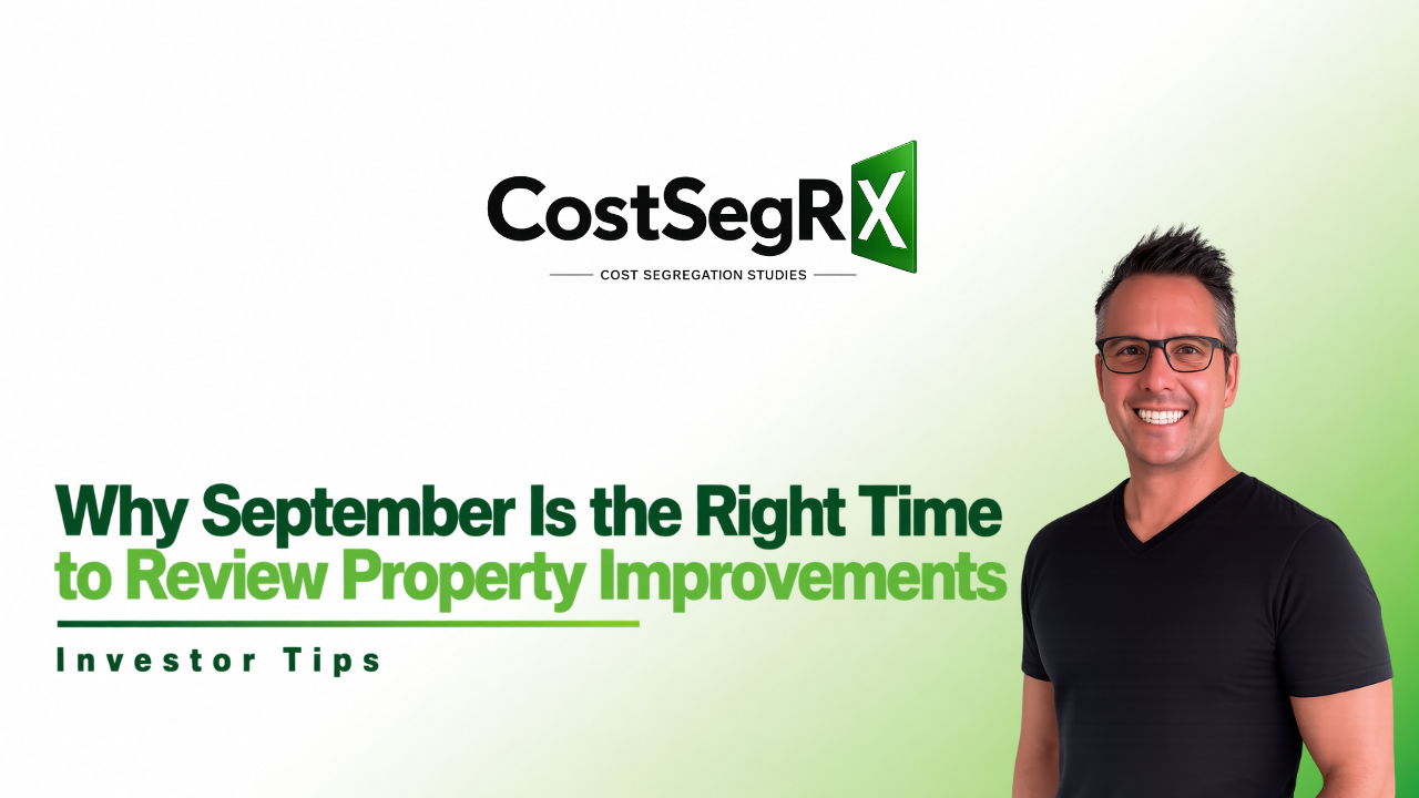 Commercial property improvement records being reviewed and organized for year-end planning