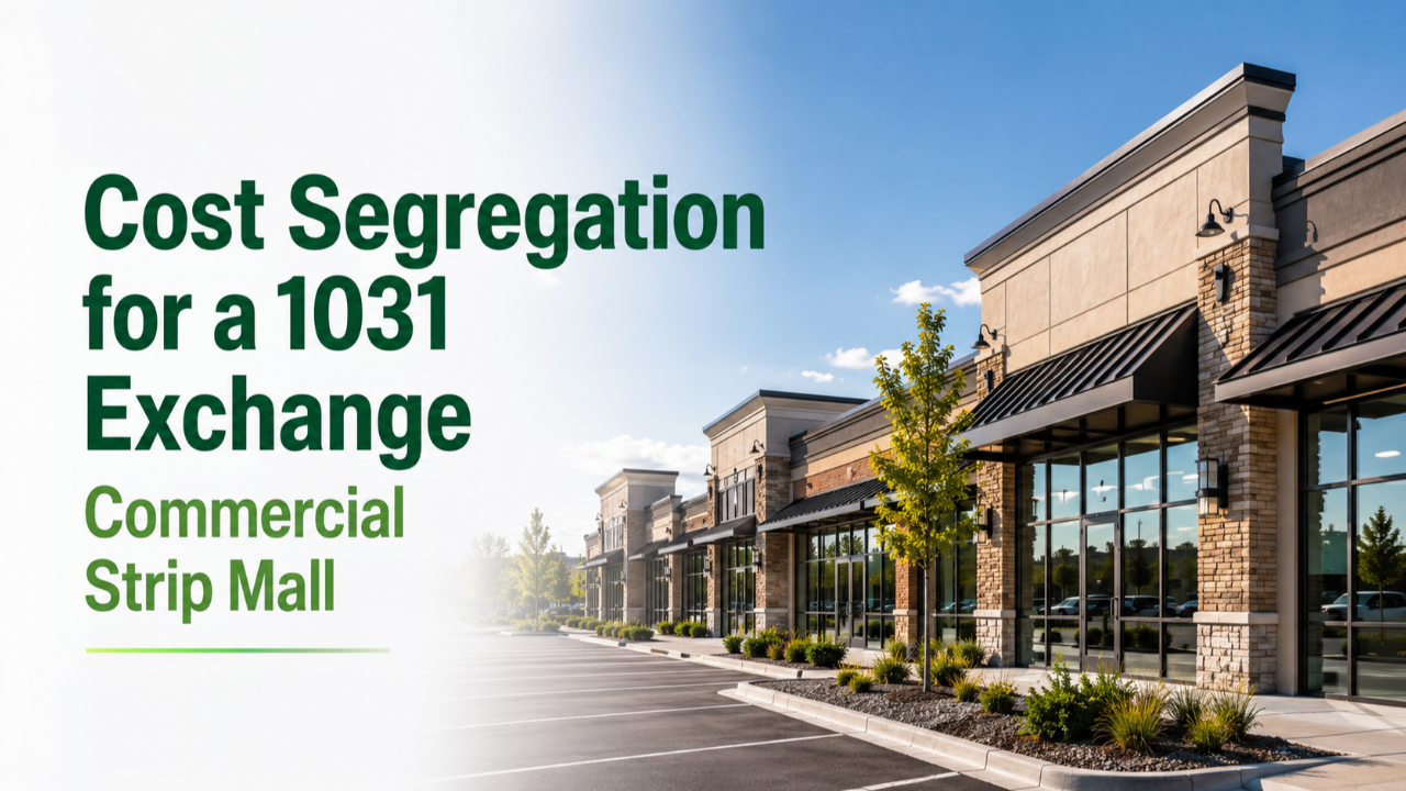 Commercial strip mall cost segregation report for a 1031 exchange property