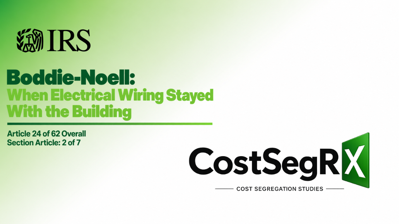 Commercial electrical system illustrating the Boddie-Noell treatment of electrical wiring and lighting as structural components