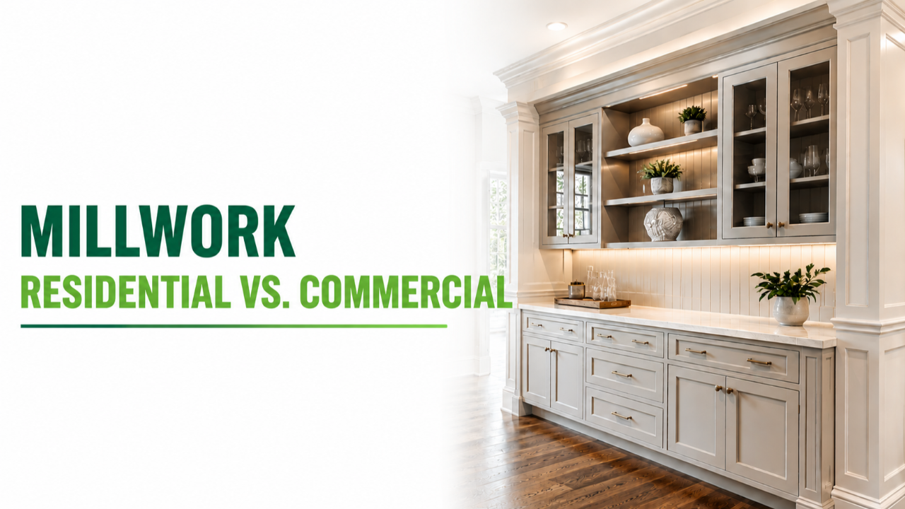 Millwork, cabinetry, baseboard, and trim illustrating residential versus commercial cost segregation analysis