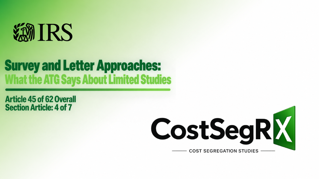 CostSegRx engineer reviewing contractor cost data and survey responses for a newly constructed commercial property
