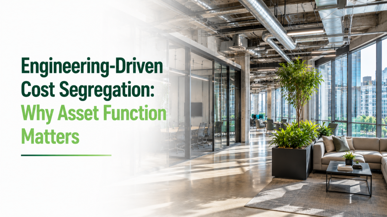 Engineering-driven cost segregation analysis of commercial property assets by function