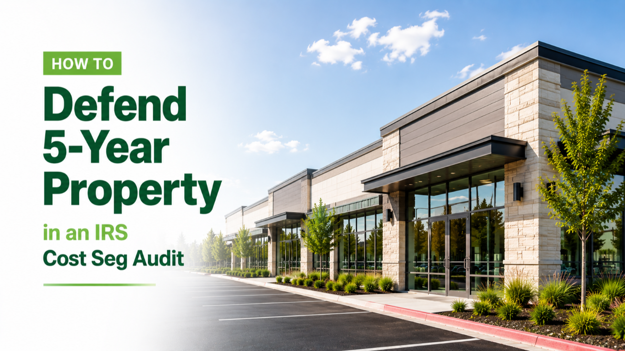 Investor reviewing 5-year property classifications during an IRS cost segregation audit
