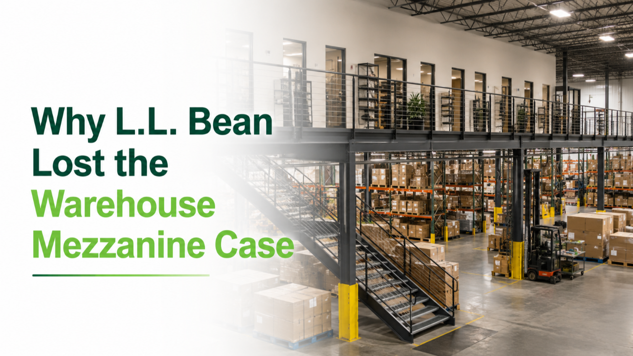 Industrial warehouse mezzanine illustrating asset function, structural integration, and engineering-based classification