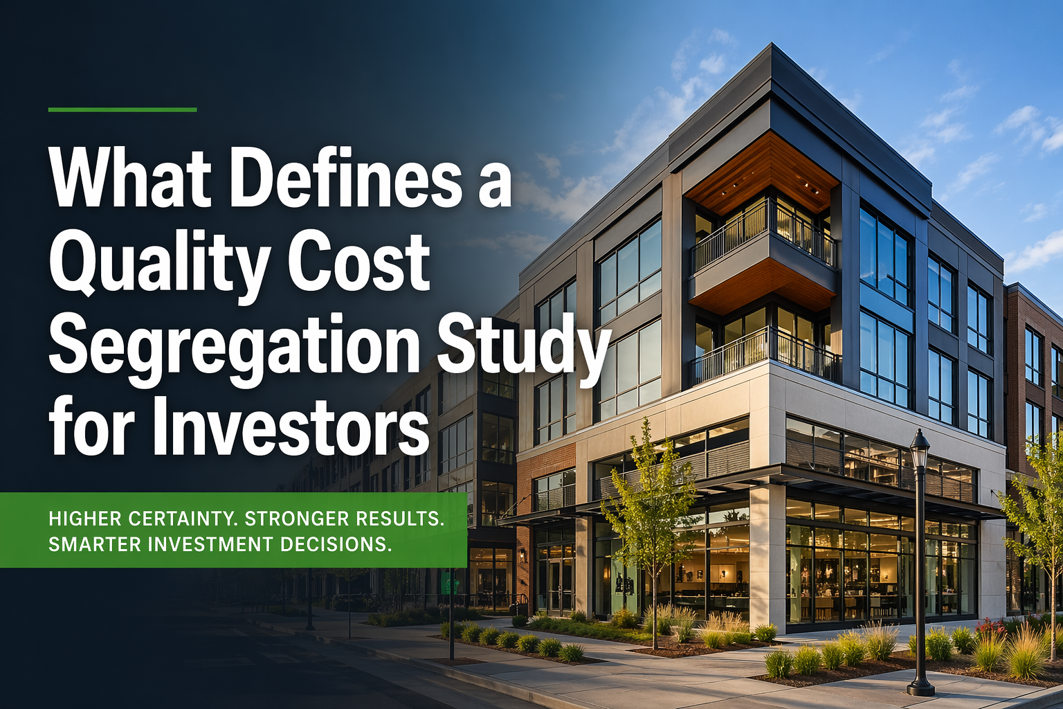 Investor reviewing a high-quality cost segregation study for stronger tax strategy and audit confidence