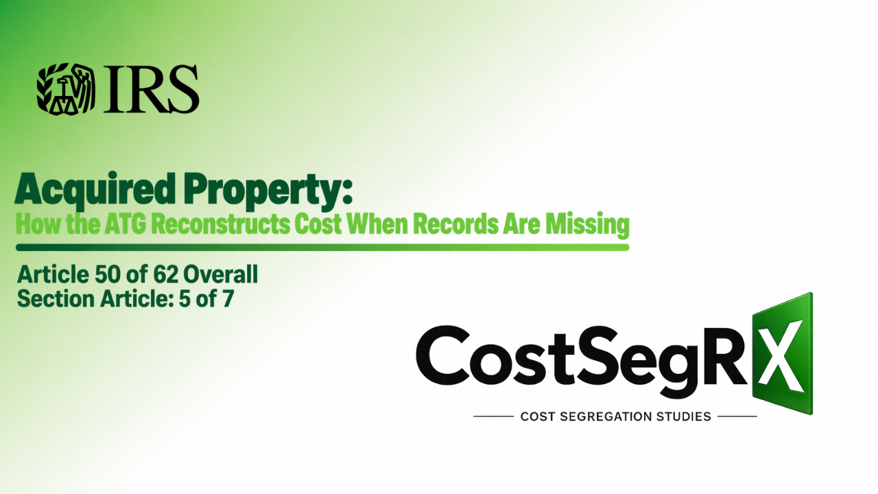 CostSegRx engineer evaluating an acquired commercial property and its systems when original construction records are unavailable