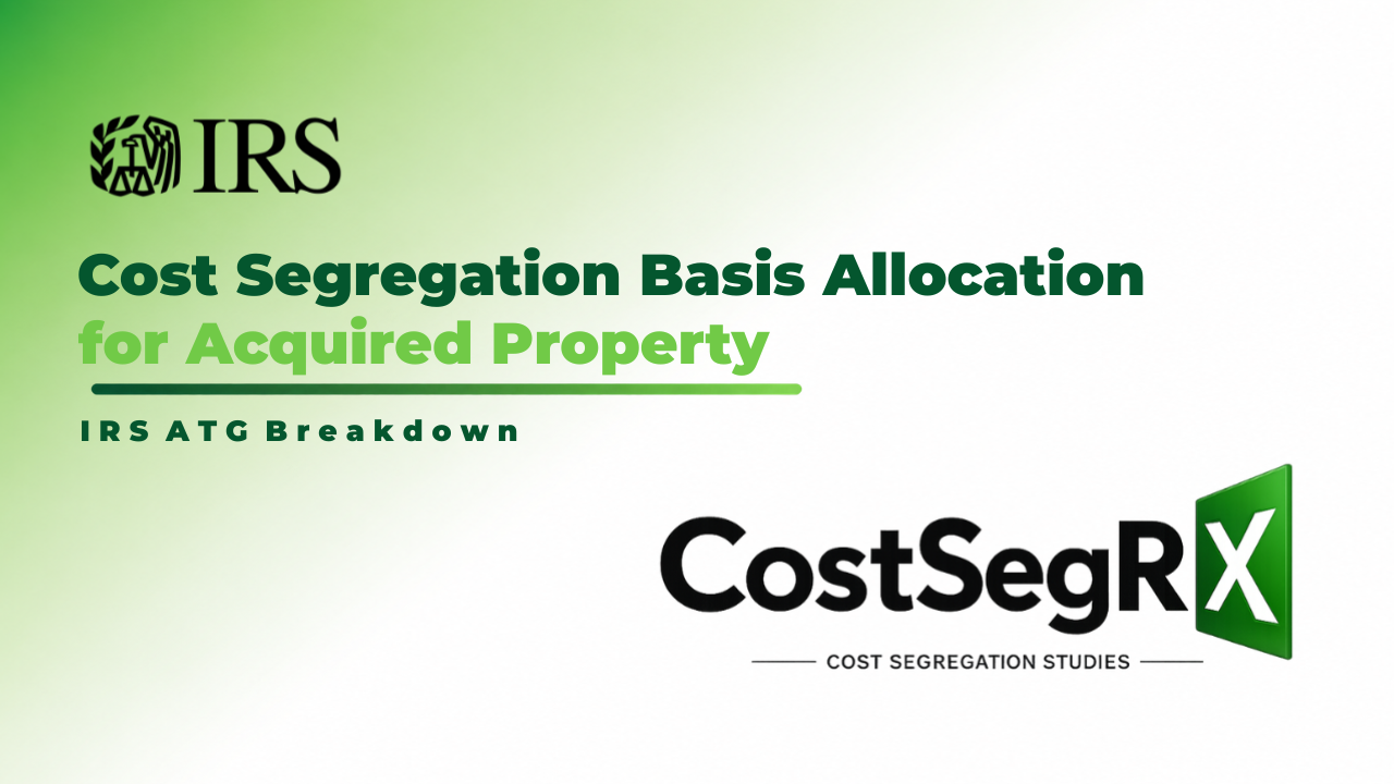 Cost segregation basis allocation for acquired commercial real estate