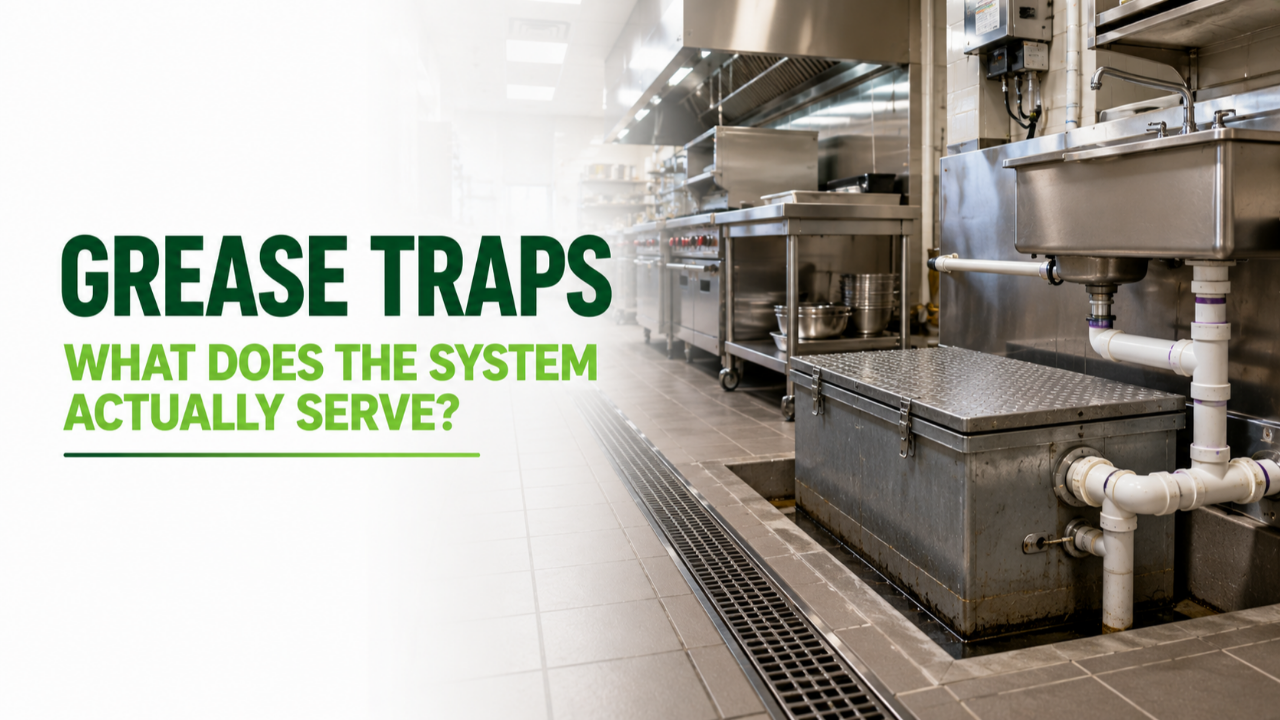 Commercial kitchen grease trap and grease waste plumbing system illustrating engineering-based cost segregation analysis.
