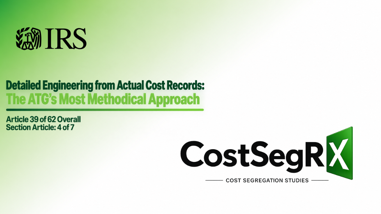CostSegRx engineer reviewing construction records, drawings, and actual project costs for a commercial property