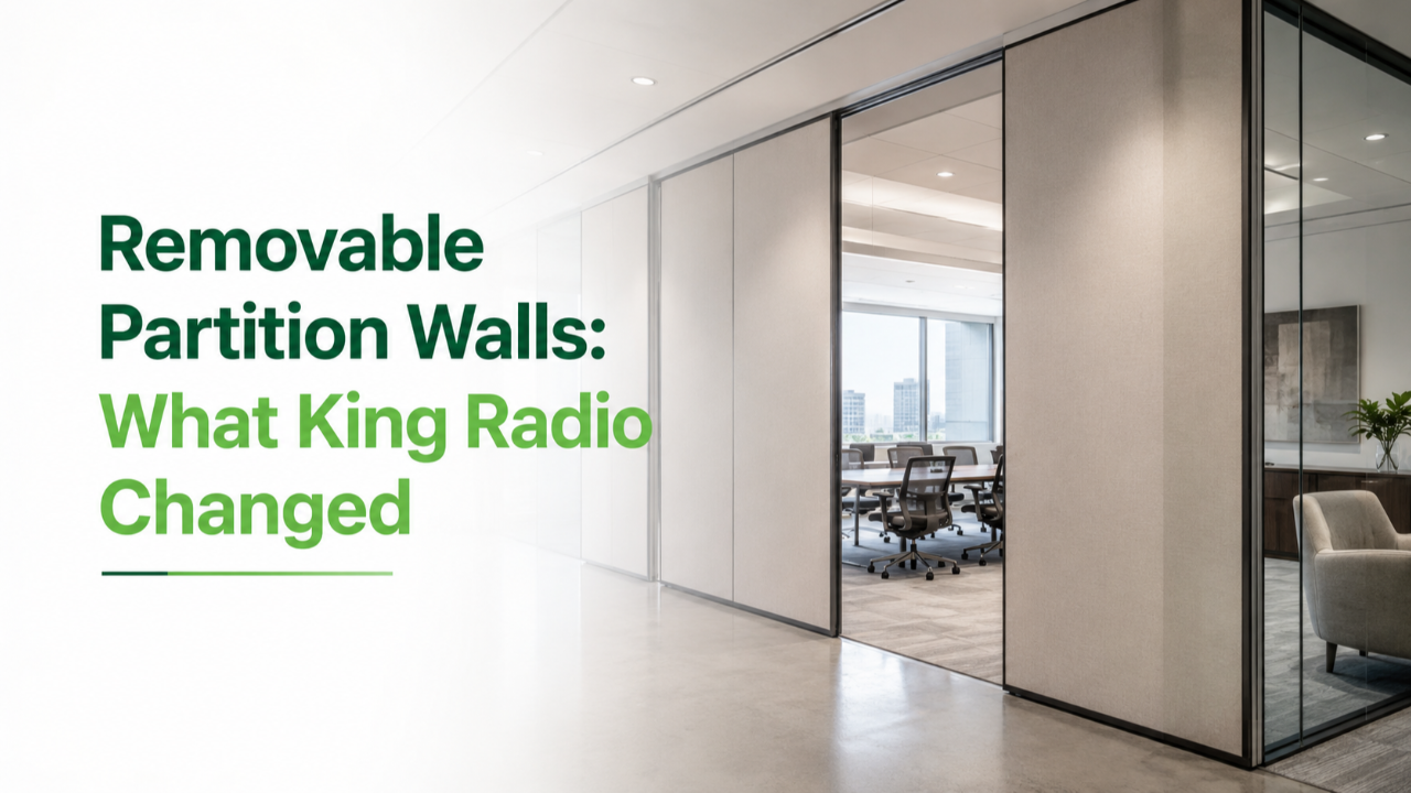 Removable partition walls in a commercial office illustrating the King Radio asset classification decision