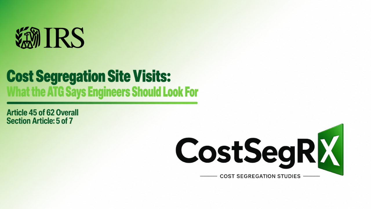CostSegRx engineer conducting a field inspection of building systems at a commercial property